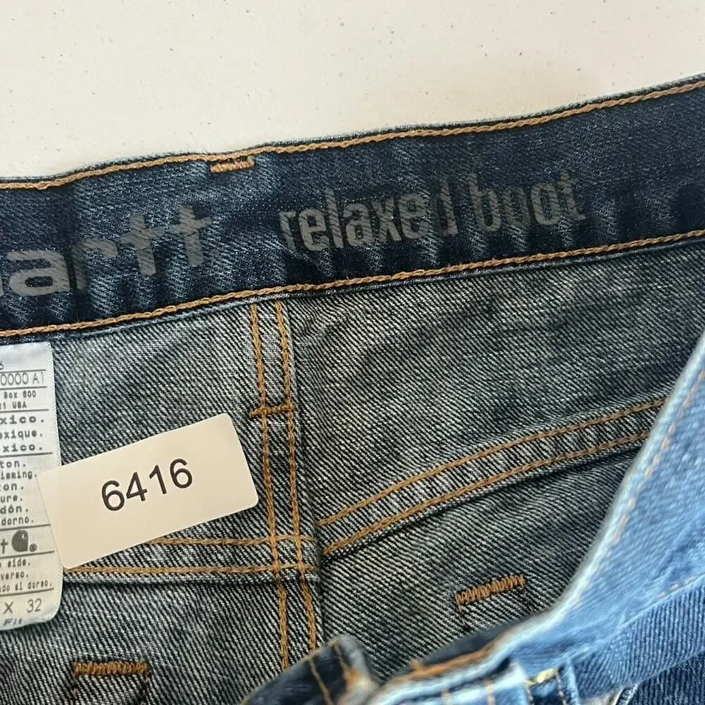 Carhartt Jeans Men's 30x32 Dark Wash Relaxed Fit Bootcut Denim B310 DRT